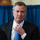 New York City Mayor Bill DeBlasio attends a press conference in Brooklyn, N.Y., to announce that the city will not appeal a judge’s ruling that stop and frisk is unconstitutional, Jan. 30, 2014.
Andrew Burton/Getty Images